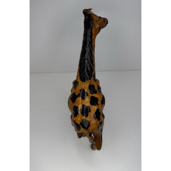 Leather Giraffe figurine 9.5" bookcase decor or coffee table decor. - Picture 5 of 8